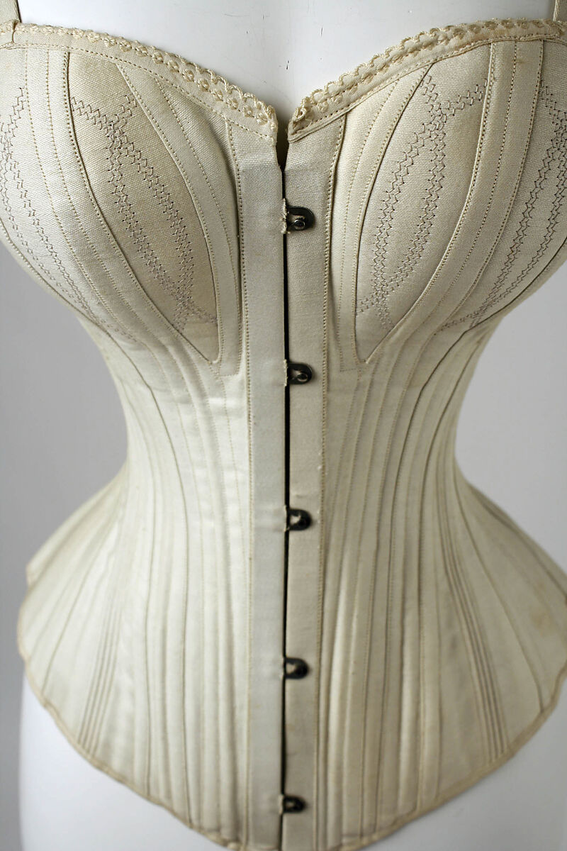 an 1890s american corset — cotton, boning, metal. the metropolitan museum of art, gift of albert ten eyck gardner, 1961.